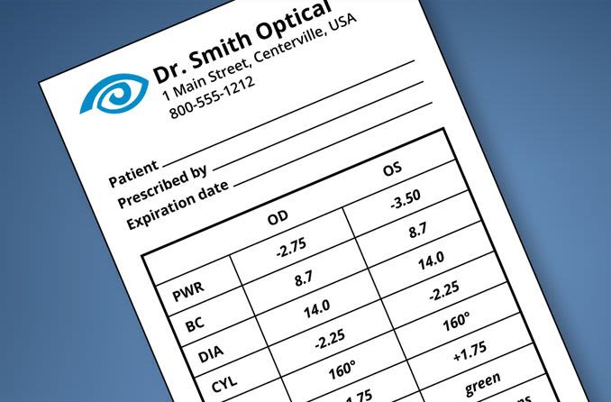 contact lens prescription