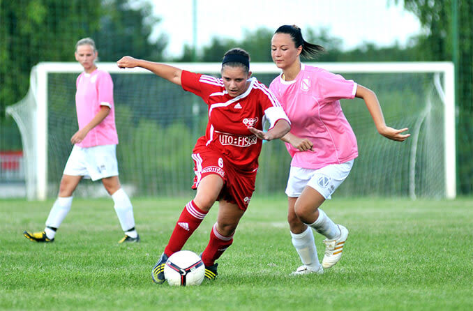 girls playing soccer